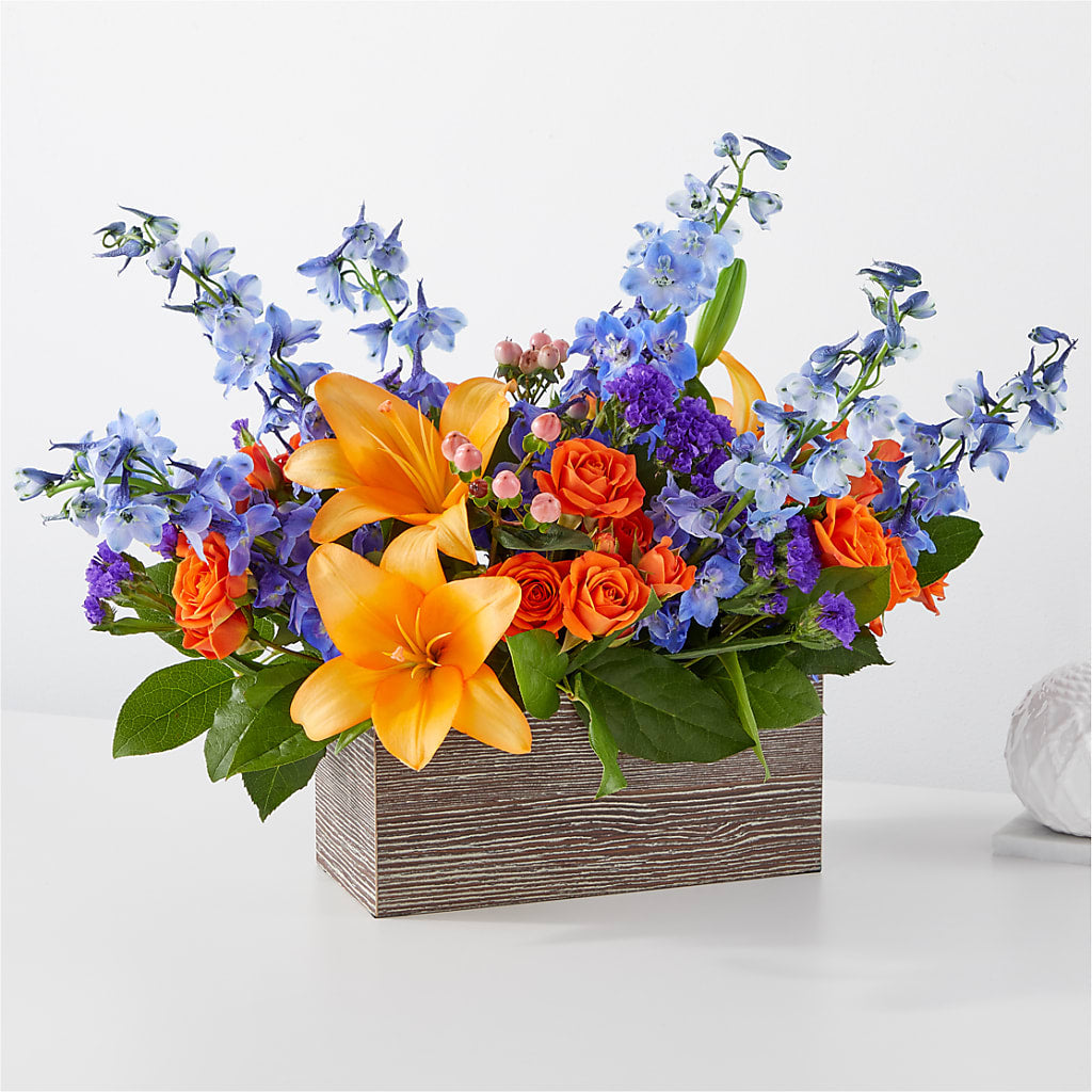Radiant Citrus Box Bouquet – DW FLORALS & GIFTS OF SANTA FE, Santa Fe TX