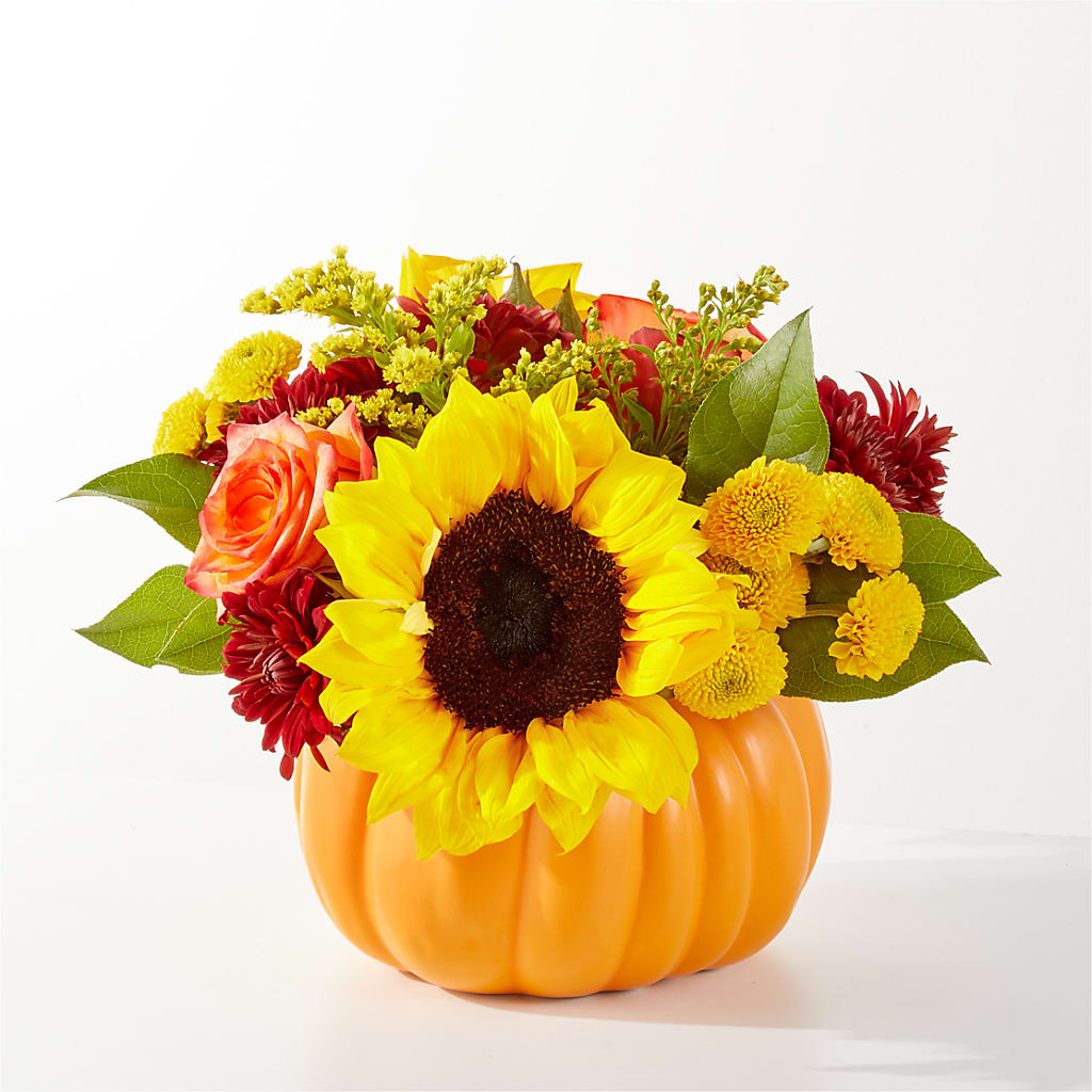 Golden Gourd Pumpkin Bouquet – DW FLORALS & GIFTS OF SANTA FE, Santa Fe TX