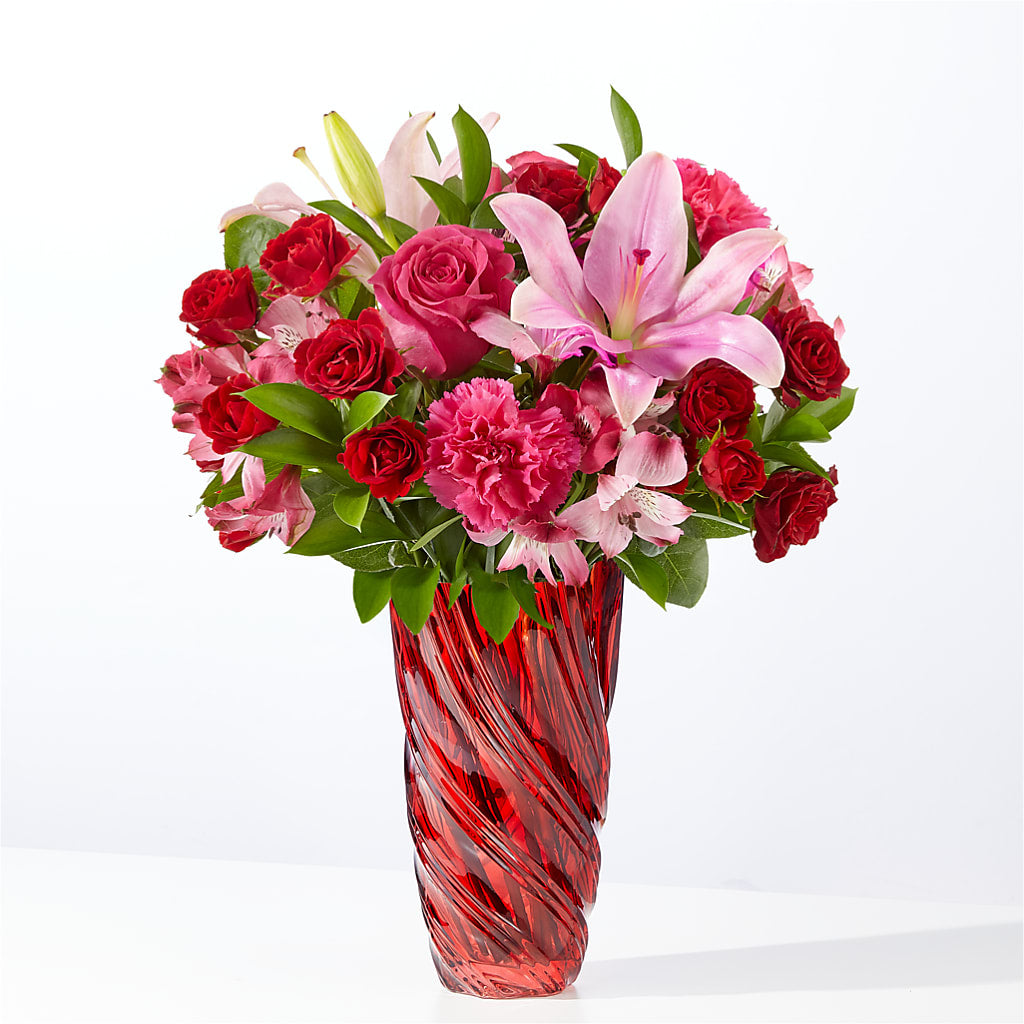 In Love Bouquet with Luxe Swirl Vase – DW FLORALS & GIFTS OF SANTA FE, Santa Fe TX