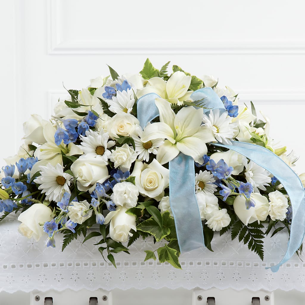 Tender Treasure Casket Spray – DW FLORALS & GIFTS OF SANTA FE, Santa Fe TX