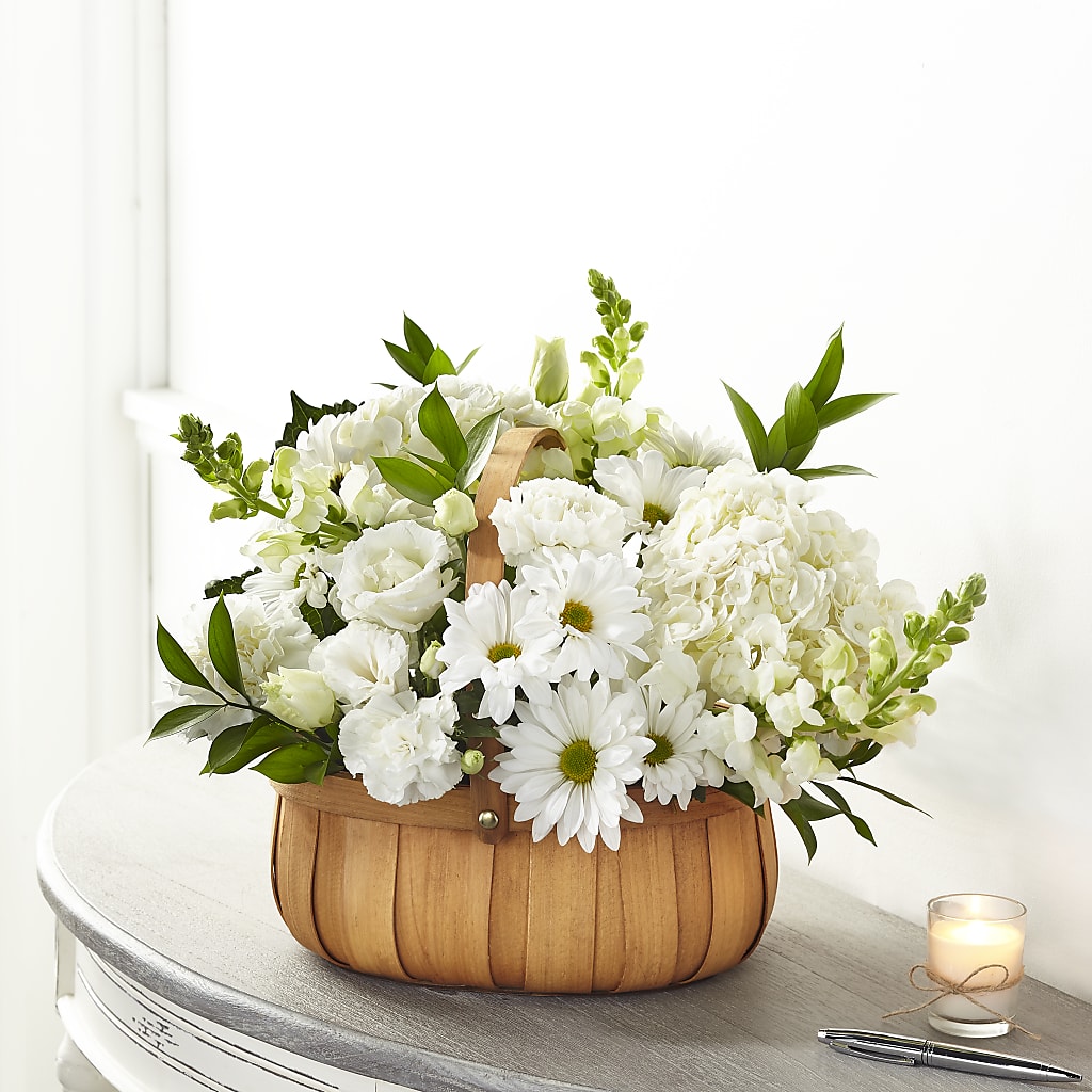 Pure Ivory Basket – DW FLORALS & GIFTS OF SANTA FE, Santa Fe TX