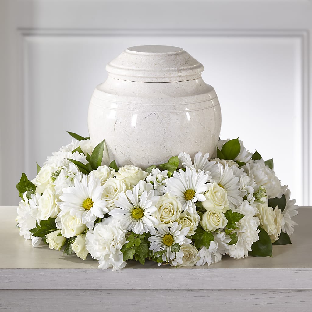 Ivory Gardens Cremation Adornment – DW FLORALS & GIFTS OF SANTA FE, Santa Fe TX