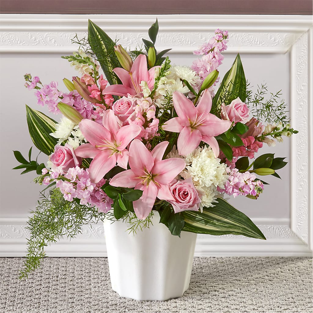 Simply Serene Floor Basket – DW FLORALS & GIFTS OF SANTA FE, Santa Fe TX