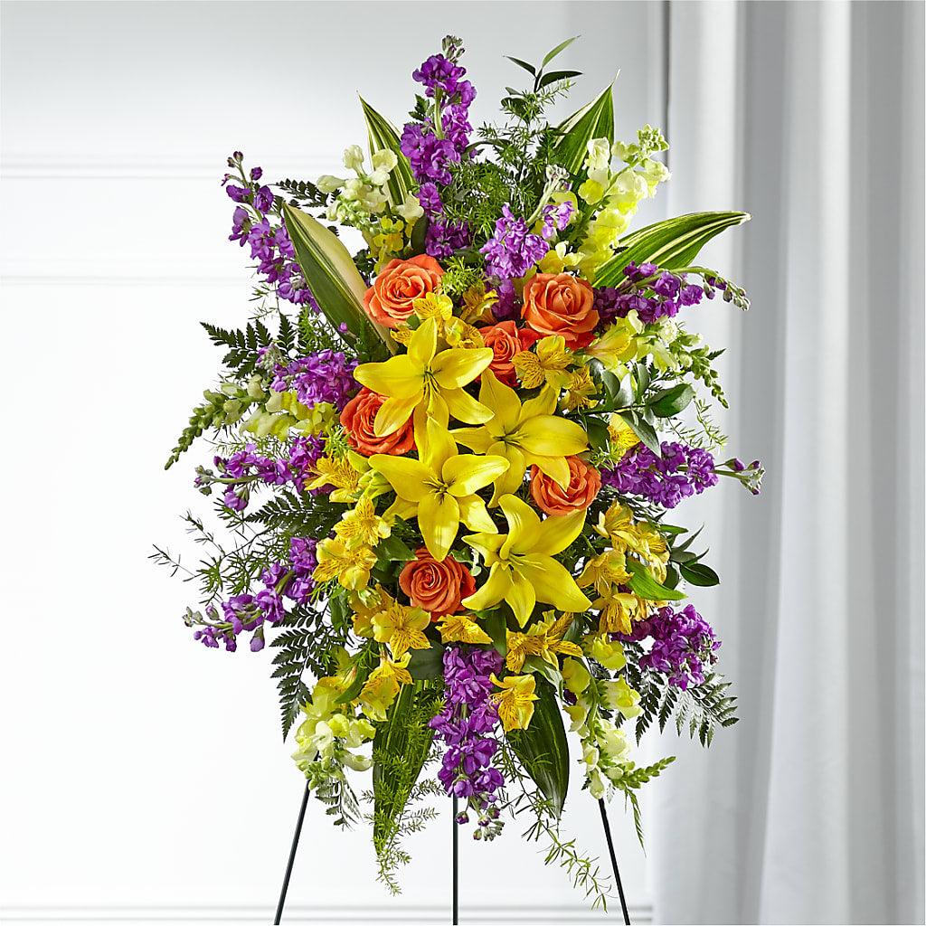 Thoughtful Prayers Standing Spray – DW FLORALS & GIFTS OF SANTA FE, Santa Fe TX