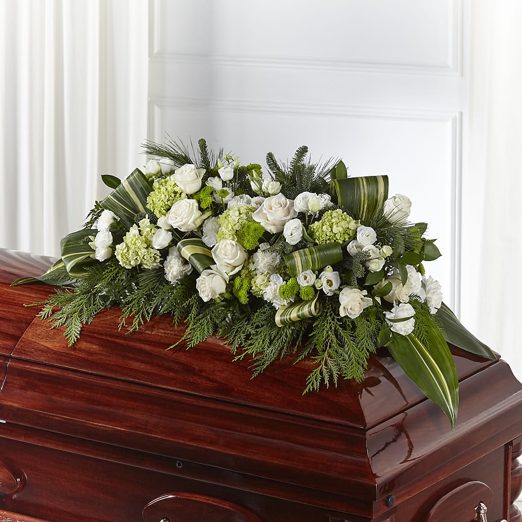 Hopeful Gesture Casket Spray – DW FLORALS & GIFTS OF SANTA FE, Santa Fe TX