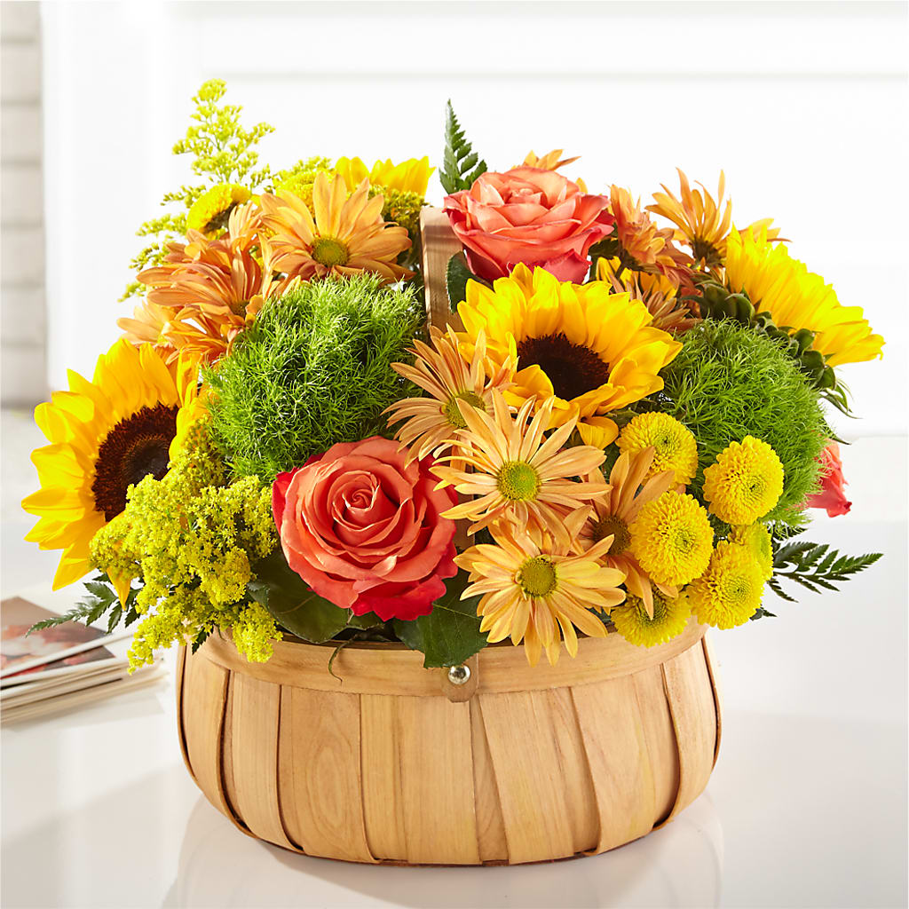 Harvest Sunflower Basket – DW FLORALS & GIFTS OF SANTA FE, Santa Fe TX