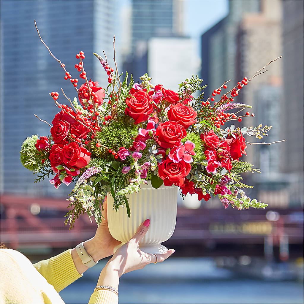 Big Red Bow Bouquet – DW FLORALS & GIFTS OF SANTA FE, Santa Fe TX