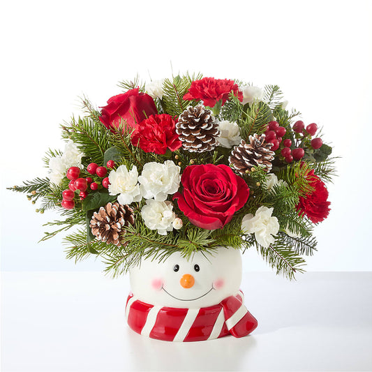 Jolly Snowman Bouquet – DW FLORALS & GIFTS OF SANTA FE, Santa Fe TX