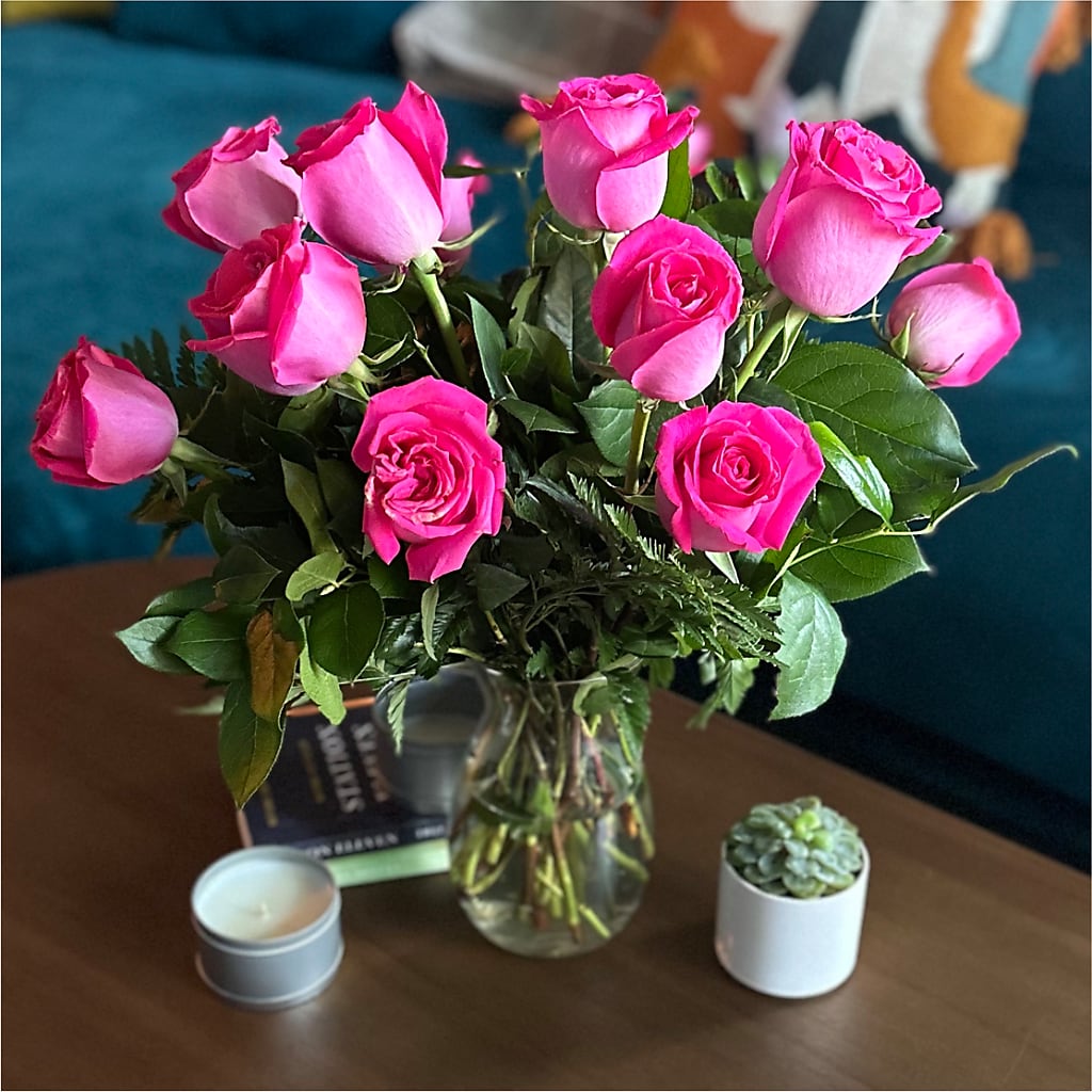 Long Stem Pink Rose Bouquet – DW FLORALS & GIFTS OF SANTA FE, Santa Fe TX