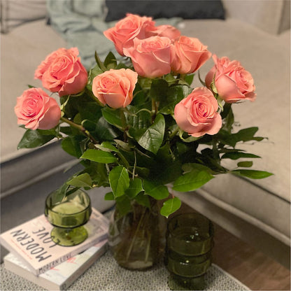 Long Stem Pink Rose Bouquet – DW FLORALS & GIFTS OF SANTA FE, Santa Fe TX