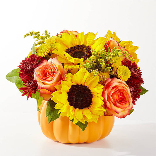 Golden Gourd Pumpkin Bouquet – DW FLORALS & GIFTS OF SANTA FE, Santa Fe TX