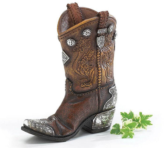 Old Brown Cowboy Boot Vase – DW FLORALS & GIFTS OF SANTA FE, Santa Fe TX
