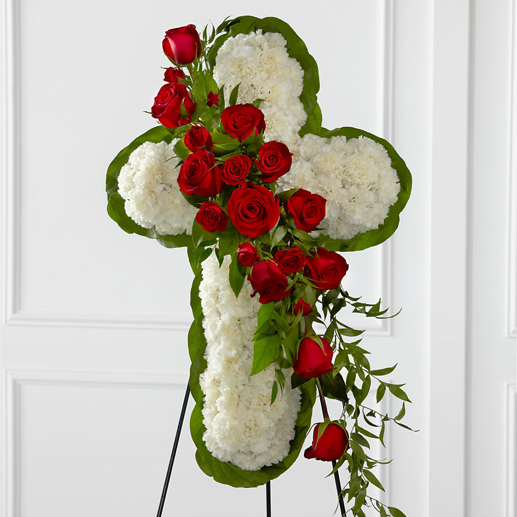 Floral Cross Easel – DW FLORALS & GIFTS OF SANTA FE, Santa Fe TX