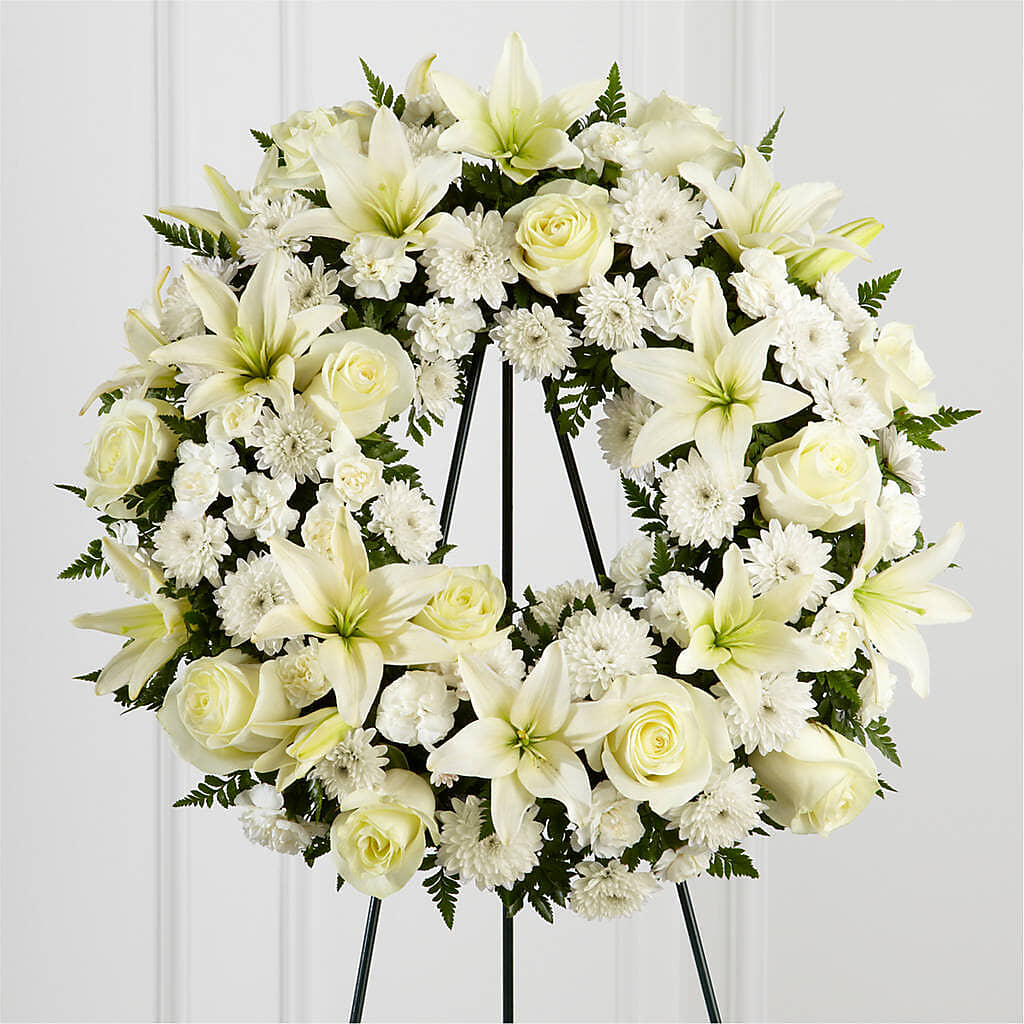 Treasured Tribute Wreath – DW FLORALS & GIFTS OF SANTA FE, Santa Fe TX
