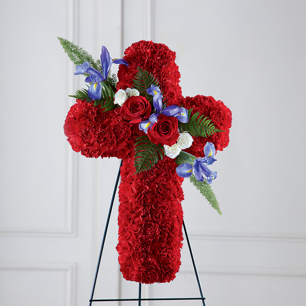 Faithful Hero Floral Cross – DW FLORALS & GIFTS OF SANTA FE, Santa Fe TX