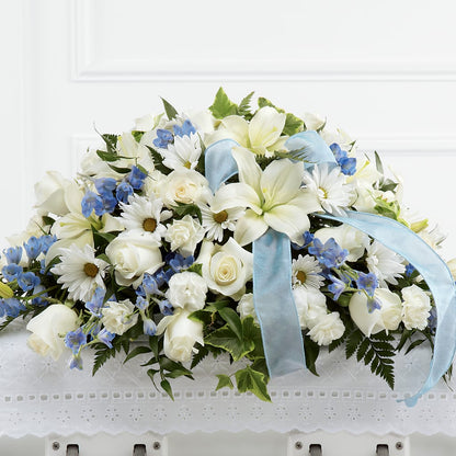 Tender Treasure Casket Spray – DW FLORALS & GIFTS OF SANTA FE, Santa Fe TX