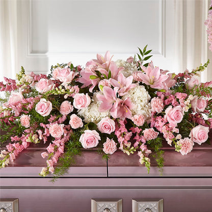 Life & Remembrance Casket Spray – DW FLORALS & GIFTS OF SANTA FE, Santa Fe TX