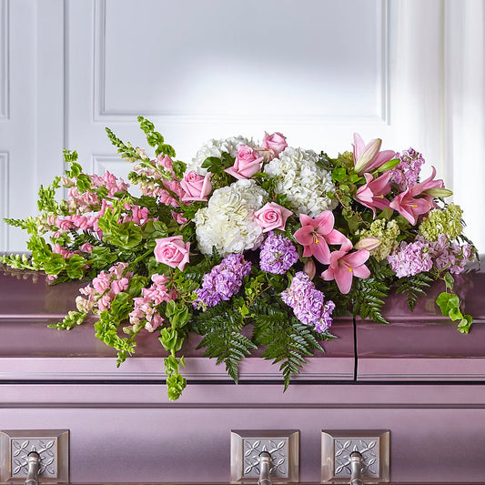 Life's Gratitude Casket Spray – DW FLORALS & GIFTS OF SANTA FE, Santa Fe TX