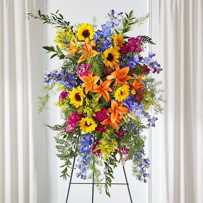 Sunlit Memories Standing Spray (Standard) – DW FLORALS & GIFTS OF SANTA FE, Santa Fe TX