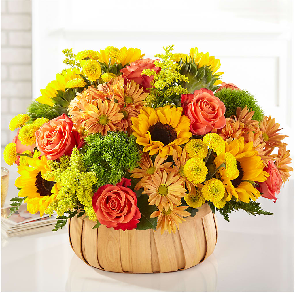 Harvest Sunflower Basket – DW FLORALS & GIFTS OF SANTA FE, Santa Fe TX