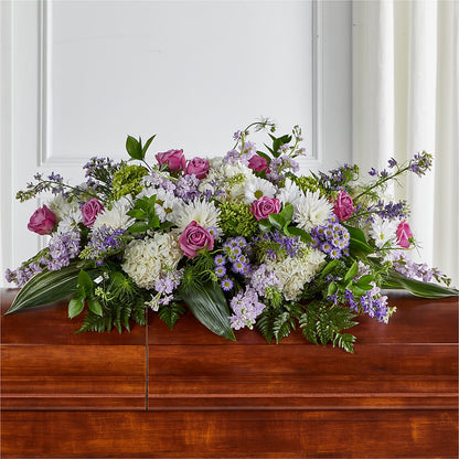 Meadows of Serenity Casket Spray – DW FLORALS & GIFTS OF SANTA FE, Santa Fe TX