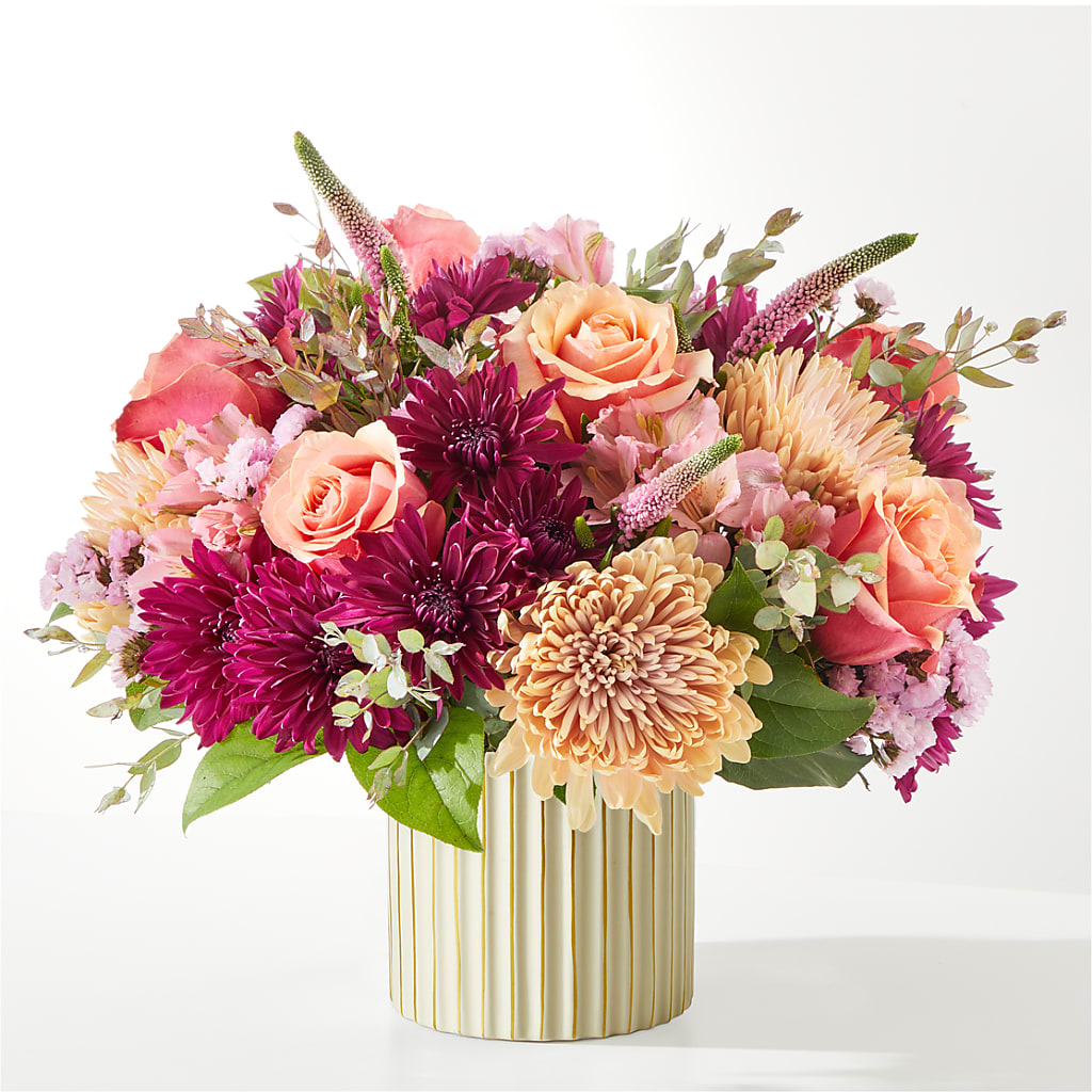 Berry Cobbler Bouquet with Ivory Vase – DW FLORALS & GIFTS OF SANTA FE, Santa Fe TX