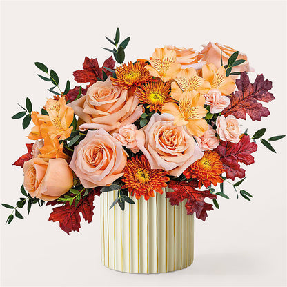 Spiced Latte Bouquet with Ivory Vase – DW FLORALS & GIFTS OF SANTA FE, Santa Fe TX