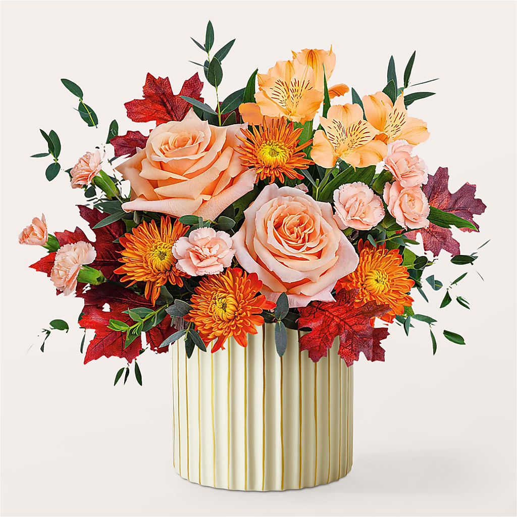 Spiced Latte Bouquet with Ivory Vase – DW FLORALS & GIFTS OF SANTA FE, Santa Fe TX