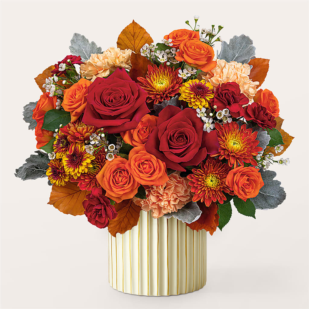 Merlot Bouquet with Ivory Vase – DW FLORALS & GIFTS OF SANTA FE, Santa Fe TX