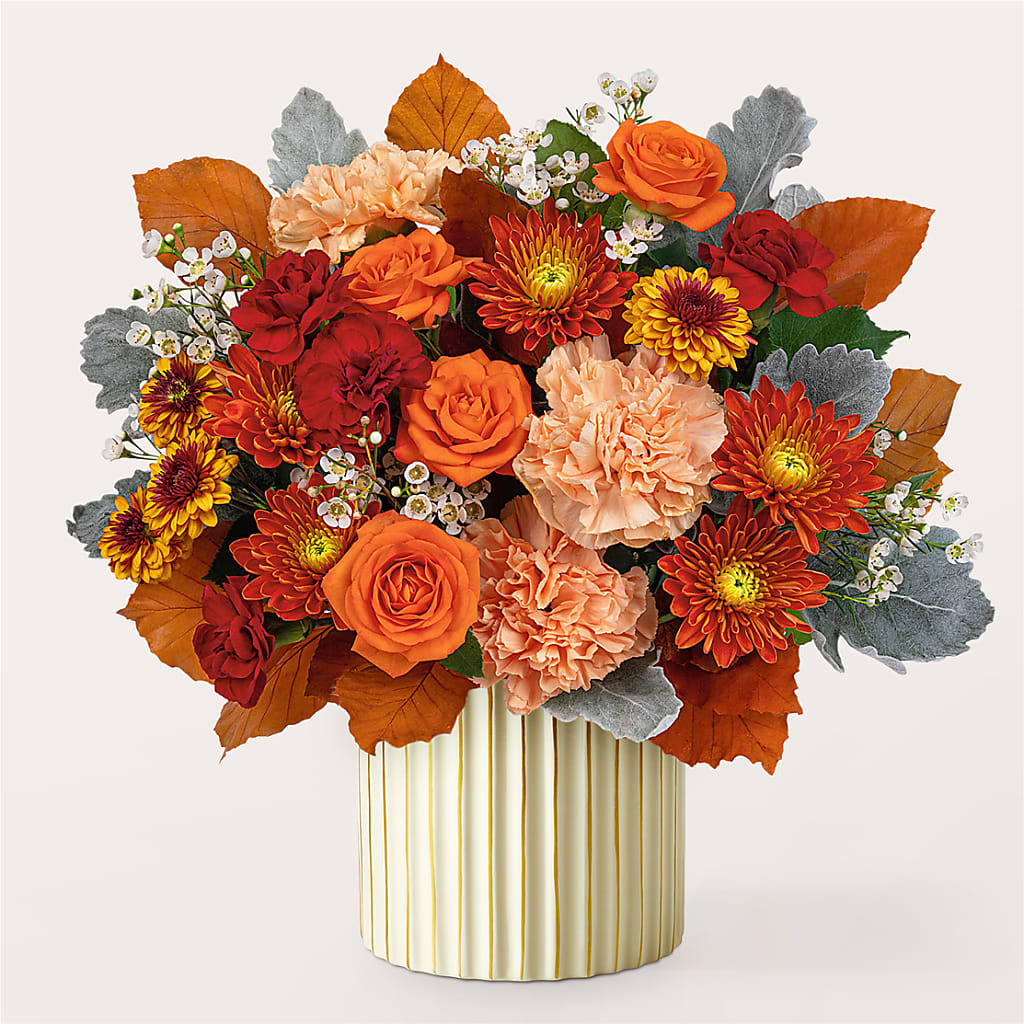 Merlot Bouquet with Ivory Vase – DW FLORALS & GIFTS OF SANTA FE, Santa Fe TX