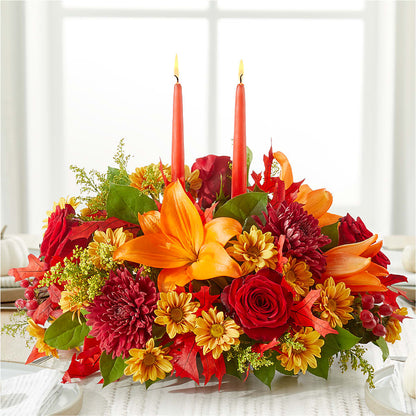 Autumn's Embrace Centerpiece – DW FLORALS & GIFTS OF SANTA FE, Santa Fe TX