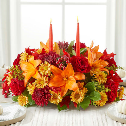 Autumn's Embrace Centerpiece – DW FLORALS & GIFTS OF SANTA FE, Santa Fe TX
