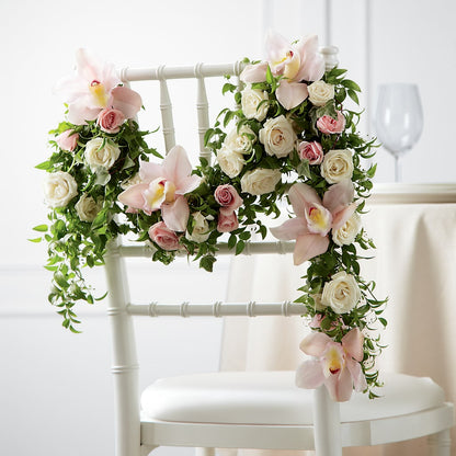 Orchid Rose Chair Décor – DW FLORALS & GIFTS OF SANTA FE, Santa Fe TX